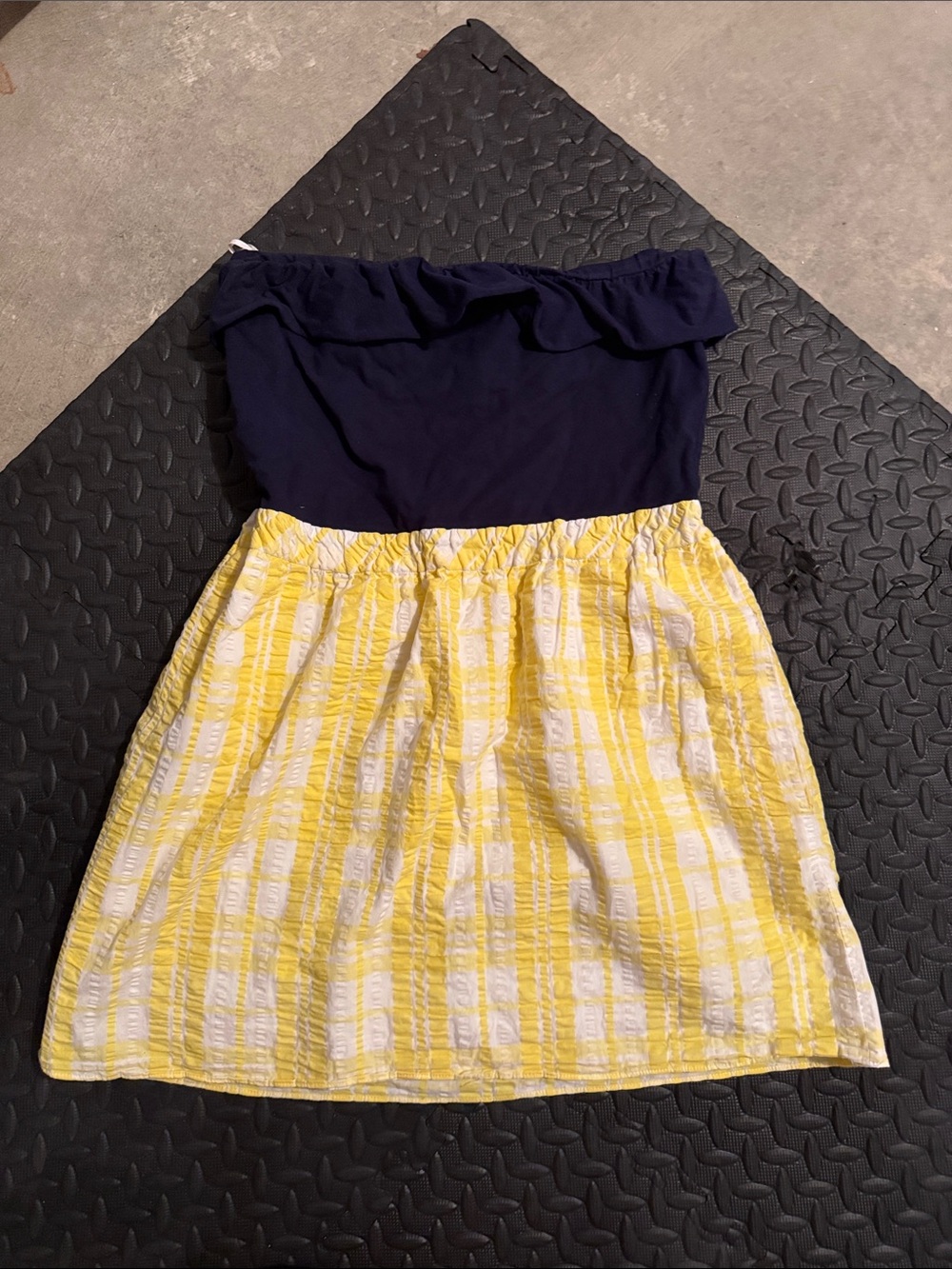 Lilly Pulitzer Navy and Yellow Strapless Sundress